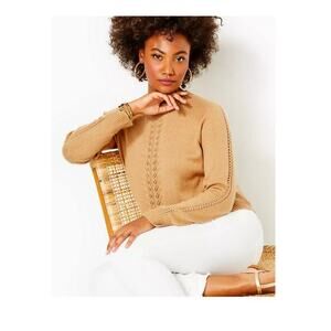 NWT LILLY PULITZER ESMA SWEATER *HEATHERED RATTAN* RAGLAN CREWNECK XS